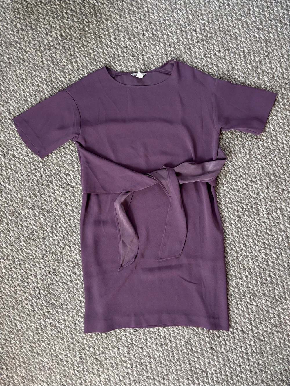 H&M Purple Midi Dress with Waist Tie